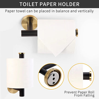 Matte Black Gold Toilet Paper Holder