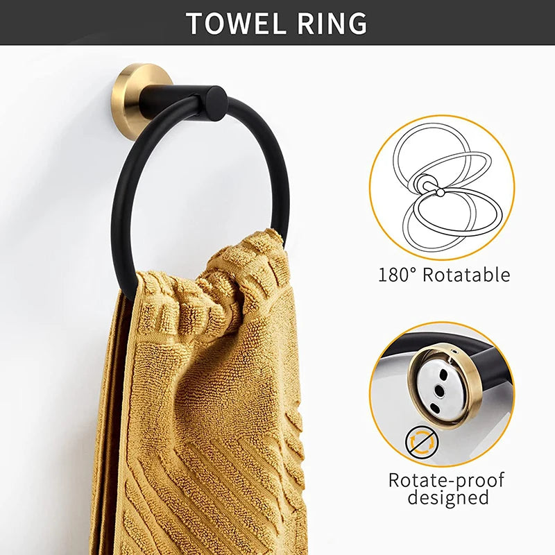 Matte Black Gold Toilet Paper Holder