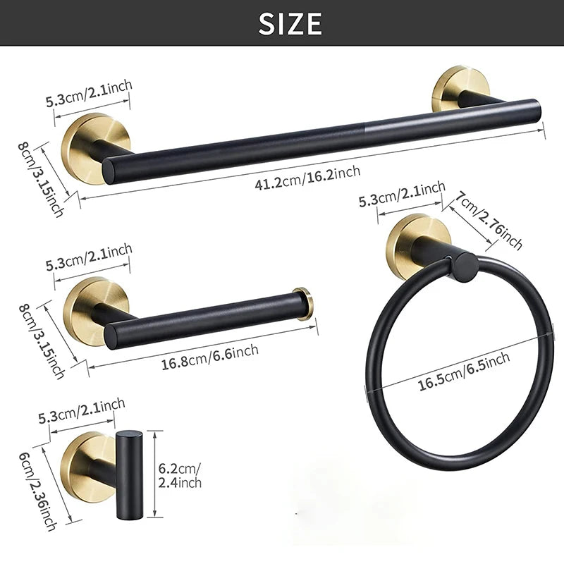 Matte Black Gold Toilet Paper Holder